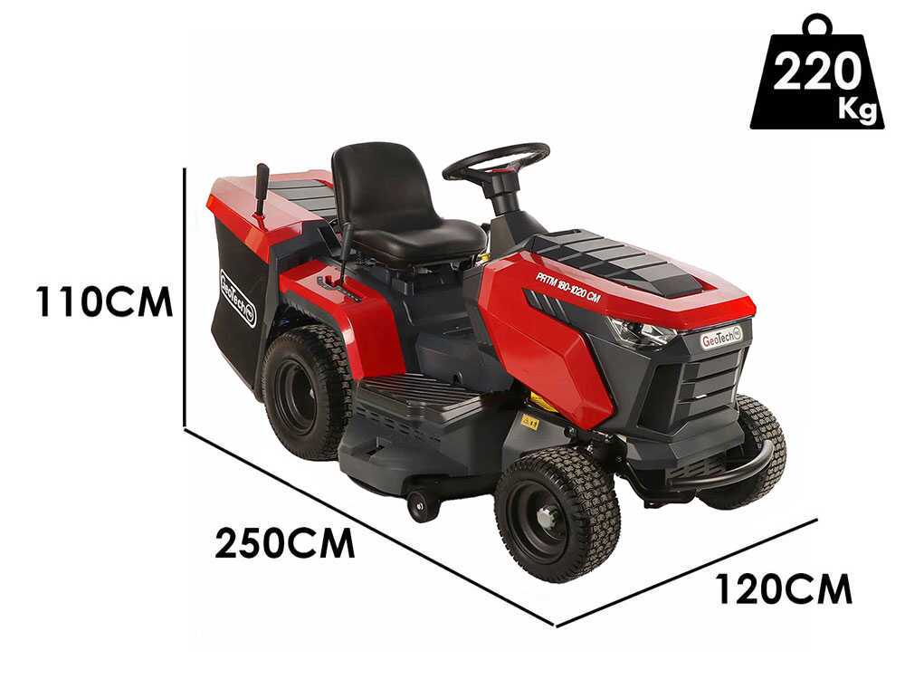 GeoTech Pro PRTM 180-1020 CM gazontractor met opvangbak 102 cm, versnellingsbak, detail 3