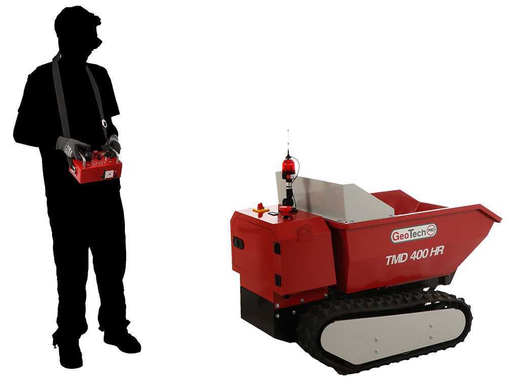 Accu motorkruiwagen laadvermogen 400 kg GeoTech Pro TMD 400 HR, 48 V 15 Ah, hydraulisch kiepen, detail 3