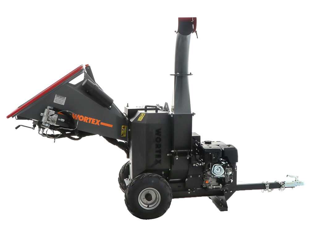 Wortex Grizzly benzine hakselaar, takken tot 100 mm, elektrische start, getrokken uitvoering, detail 3