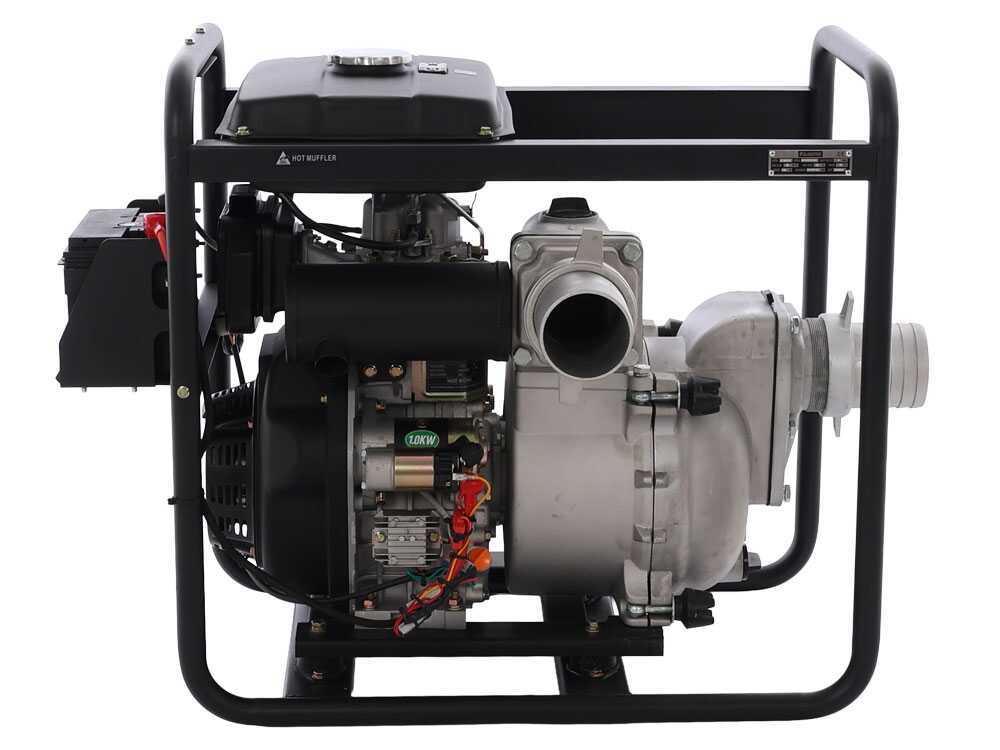 BlackStone BD-ST 10000ES diesel motorpomp voor vuil water, aansluiting 100 mm, detail 4