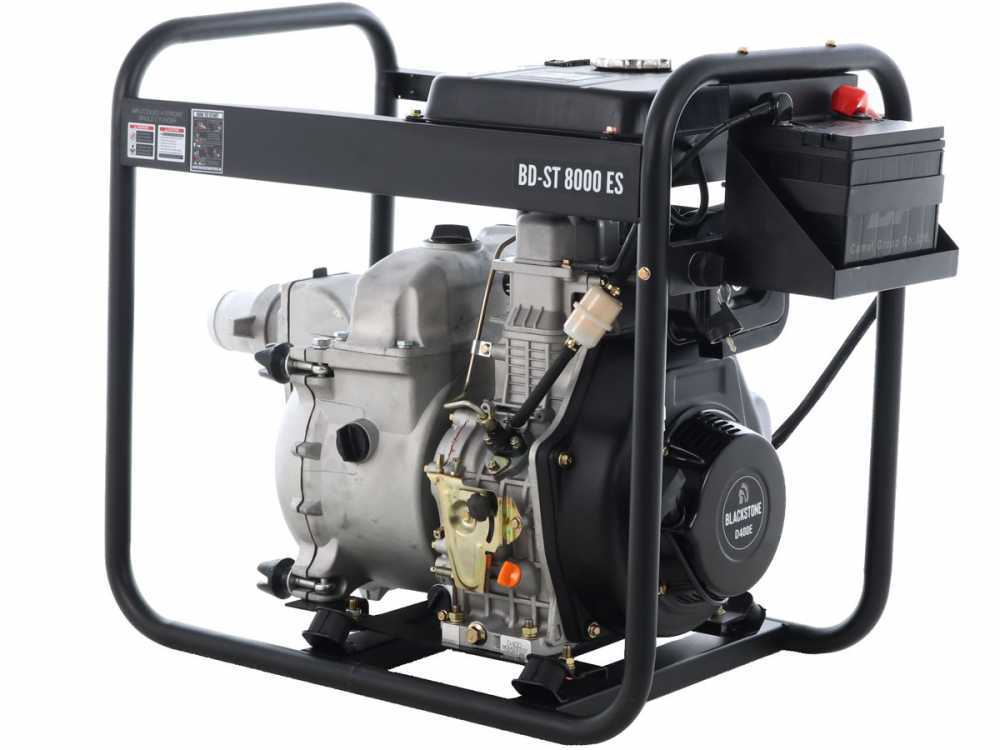 BlackStone BD-ST 8000ES diesel motorpomp voor vuil water, aansluiting 80 mm, detail 4