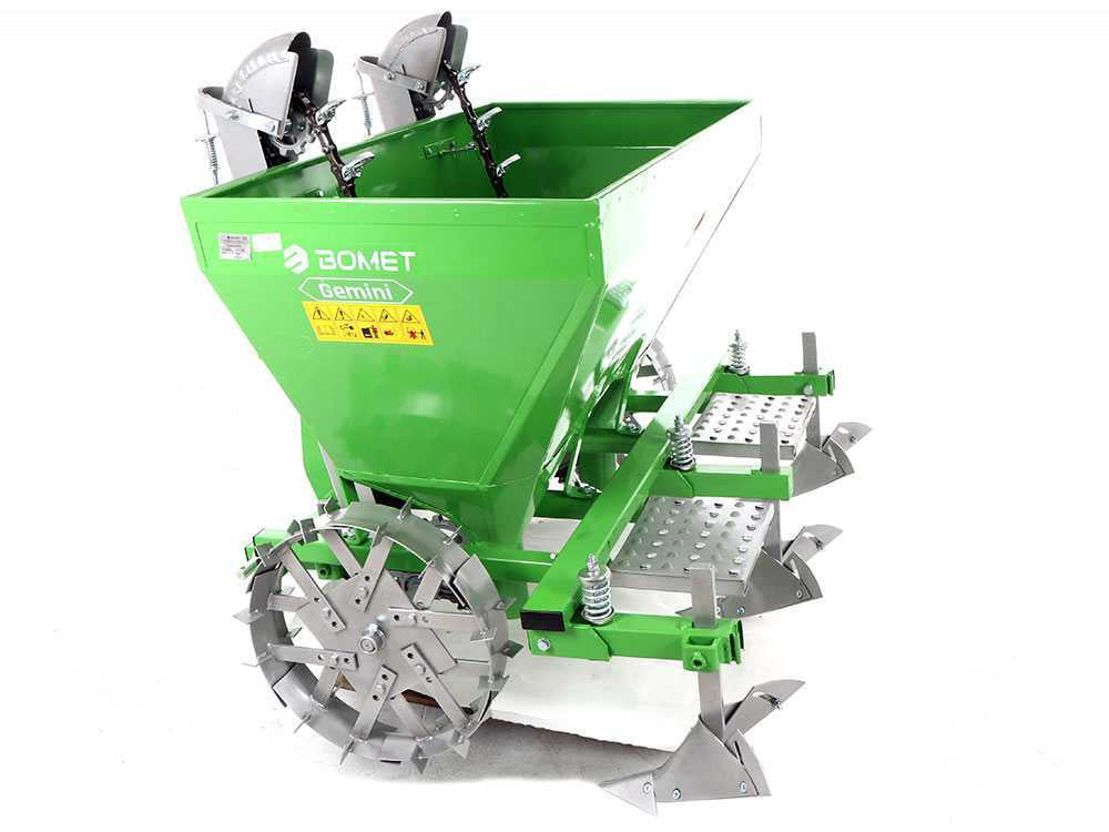 Bomet Gemini 2-rijige aardappelpootmachine, metalen wielen, detail 5