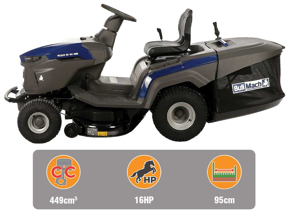 BullMach PEGASO 95-160 RMH gazontractor met opvangbak 95 cm, hydrostaat, detail 4