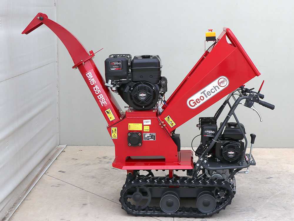 GeoTech Pro BMS155 BS benzine hakselaar, takken tot 90 mm, op rupsen, detail 5