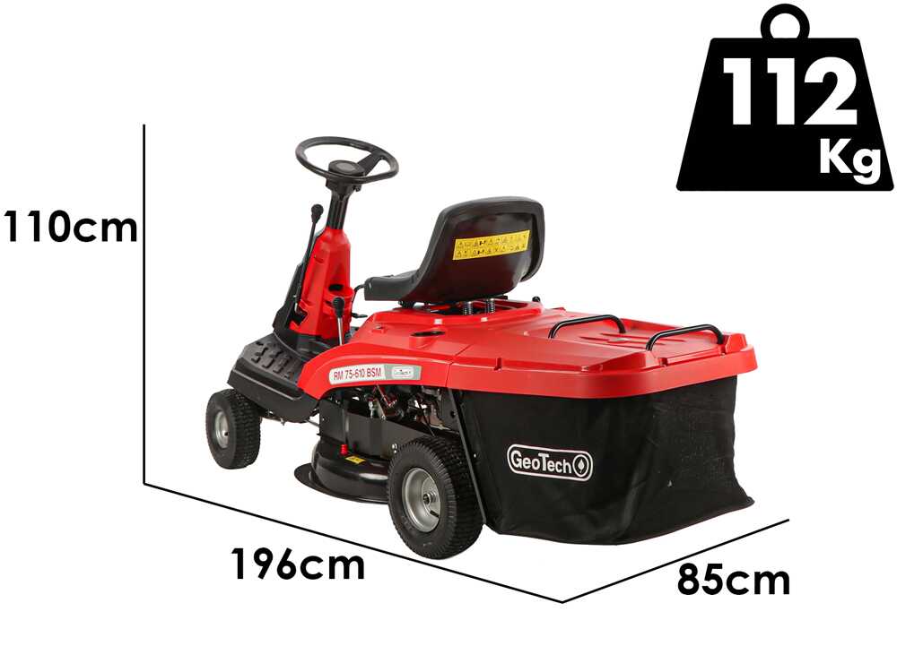 GeoTech RM 75-610 BSM zitmaaier met opvangbak 61 cm, versnellingsbak, detail 4