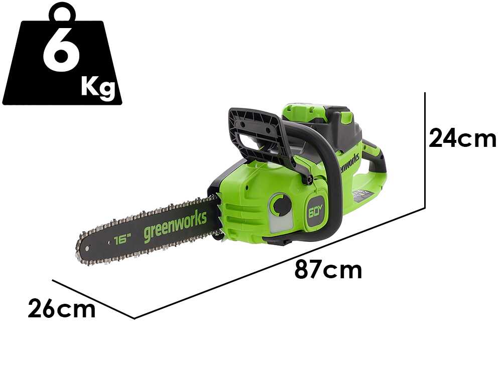 Greenworks CS40O6 accu kettingzaag, zwaard 40 cm, 60 V 4 Ah, detail 4