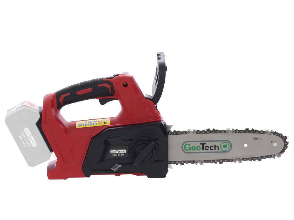 GeoTech X-Line CM-20V accu kettingzaag voor snoeien, zwaard 25 cm, 20 V zonder accu, detail 6