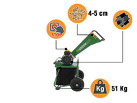 GreenBay GB-WERC 50 B elektrische hakselaar, takken tot 50 mm, detail 5