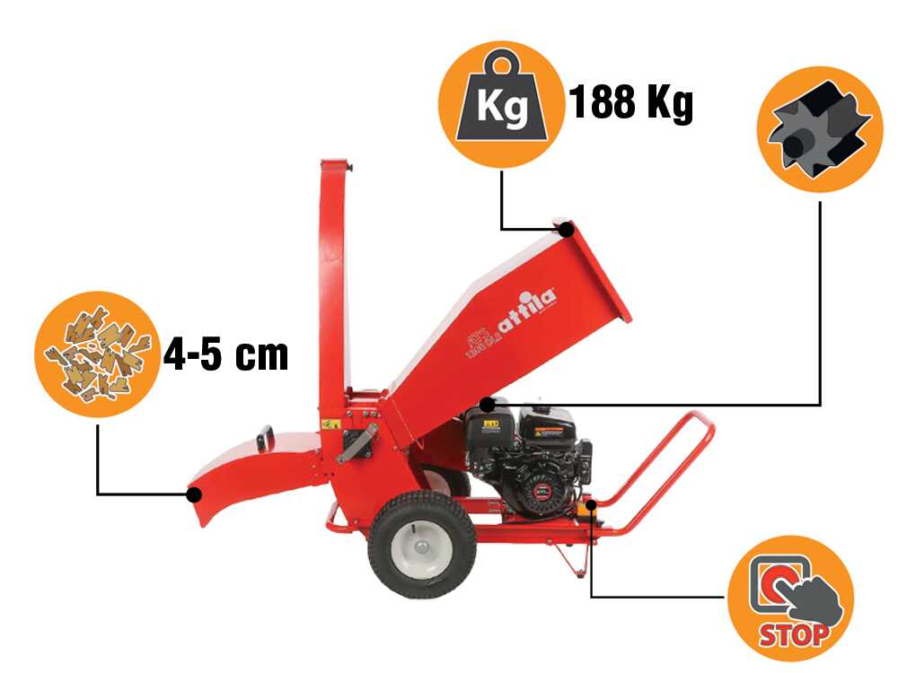 Attila ATS 1300 DLE benzine hakselaar, takken tot 90 mm, elektrische start, detail 6