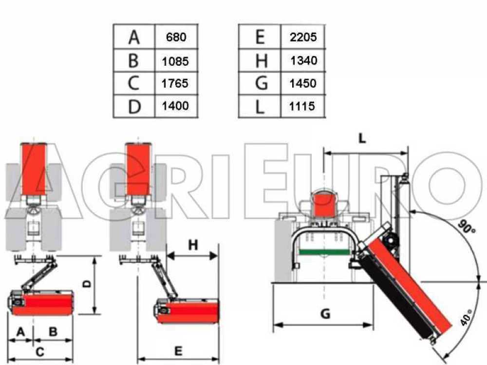 GeoTech Pro AMF165 zijklepelmaaier met arm 165 cm, detail 8