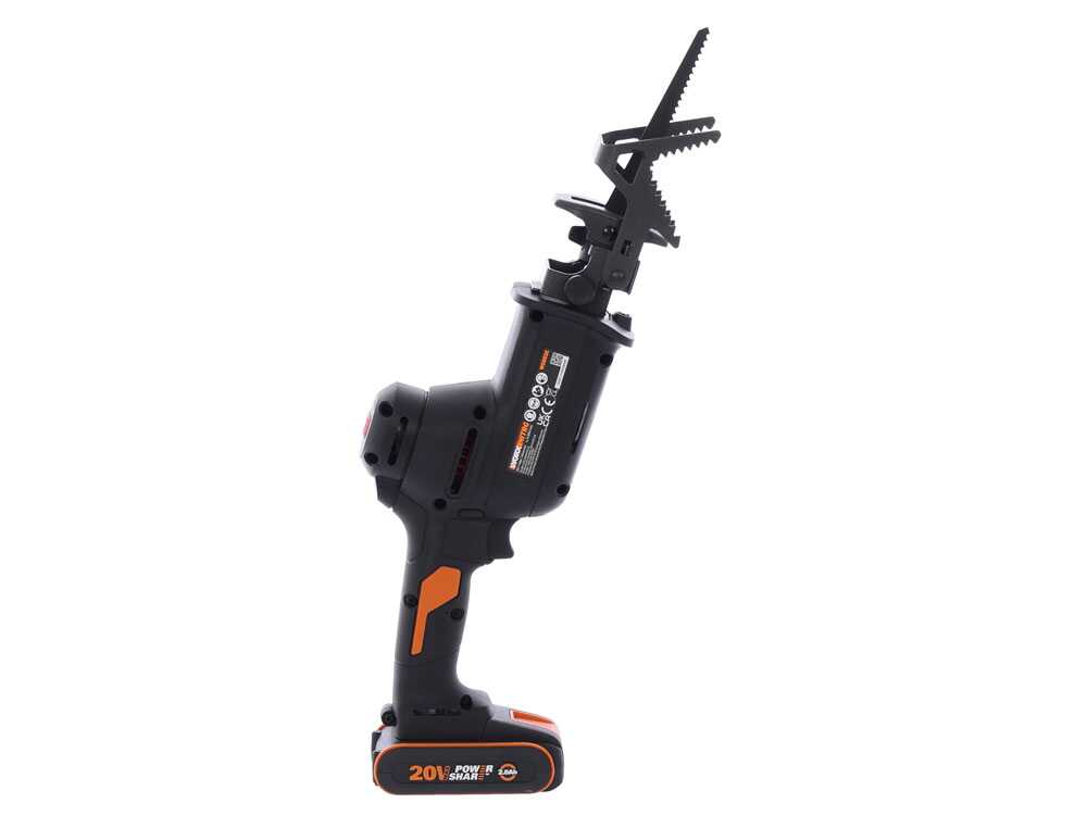 Worx WG893E accu reciprozaag, 20 V 2 Ah, detail 7