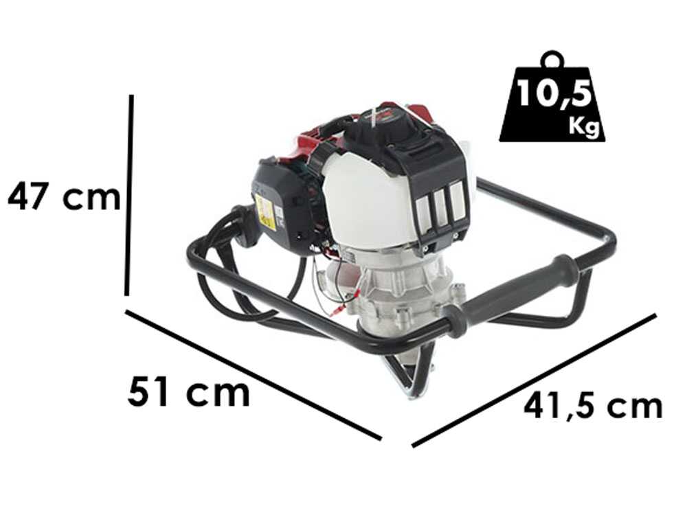 Benzine grondboor Blue Bird NEA HO50, motor Honda GX 50, zonder boor, detail 8
