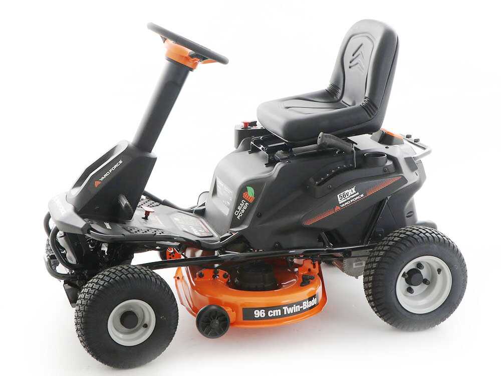Yard Force E559 accu-zitmaaier met zijuitworp 96 cm, automaat, detail 8