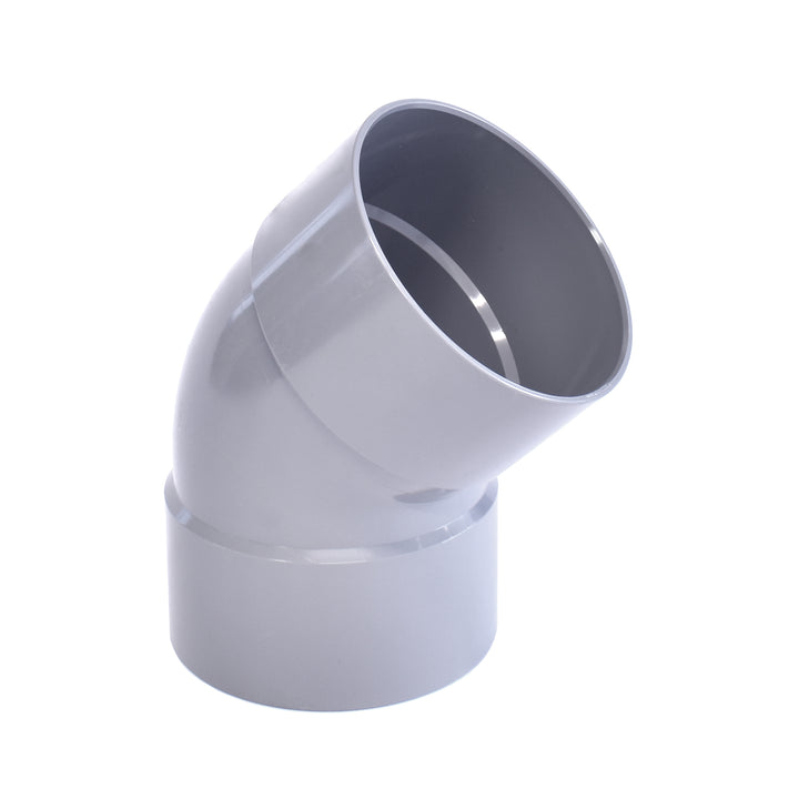 
  PVC Bocht lijmverbinding 45 graden, mof x mof - artikelnummer 110032
