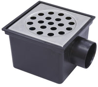 Recycle ABS/RVS afvoerput met zijuitlaat productfoto hoge resolutie