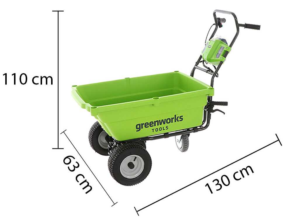 Accu motorkruiwagen laadvermogen 100 kg Greenworks Wheelbarrow G40GC, zonder accu, detail 12