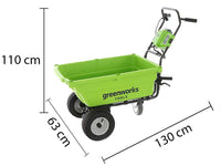 Accu motorkruiwagen laadvermogen 100 kg Greenworks Wheelbarrow G40GC, zonder accu, detail 12