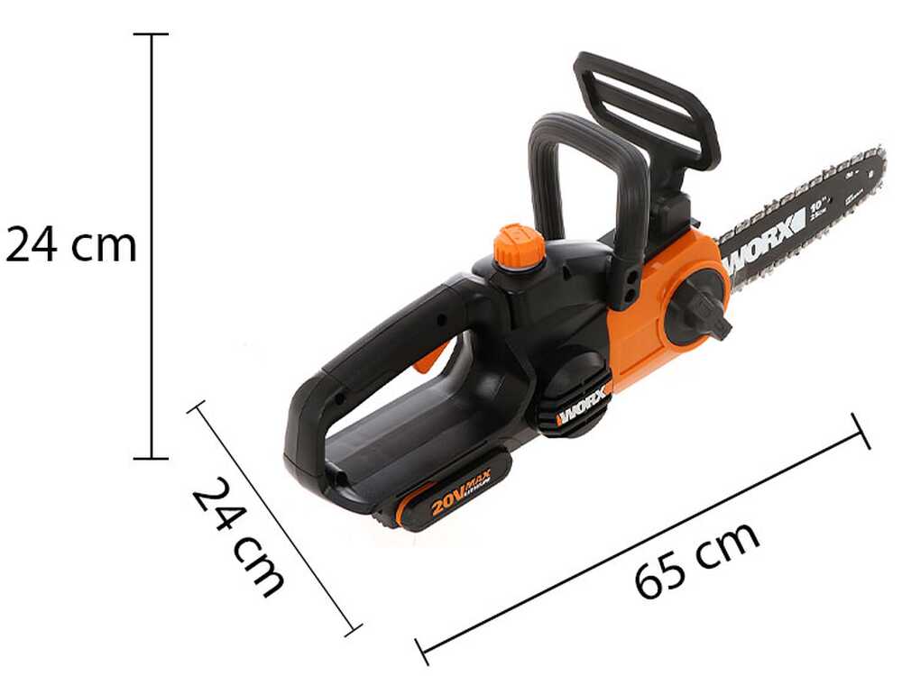 Worx WG322E.1 accu kettingzaag, zwaard 25 cm, 20 V 2 Ah, detail 12