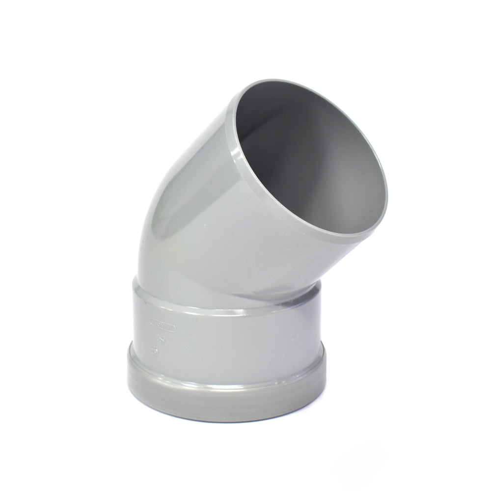 PVC Bocht 45 graden SN4 Manchetmof / Spie