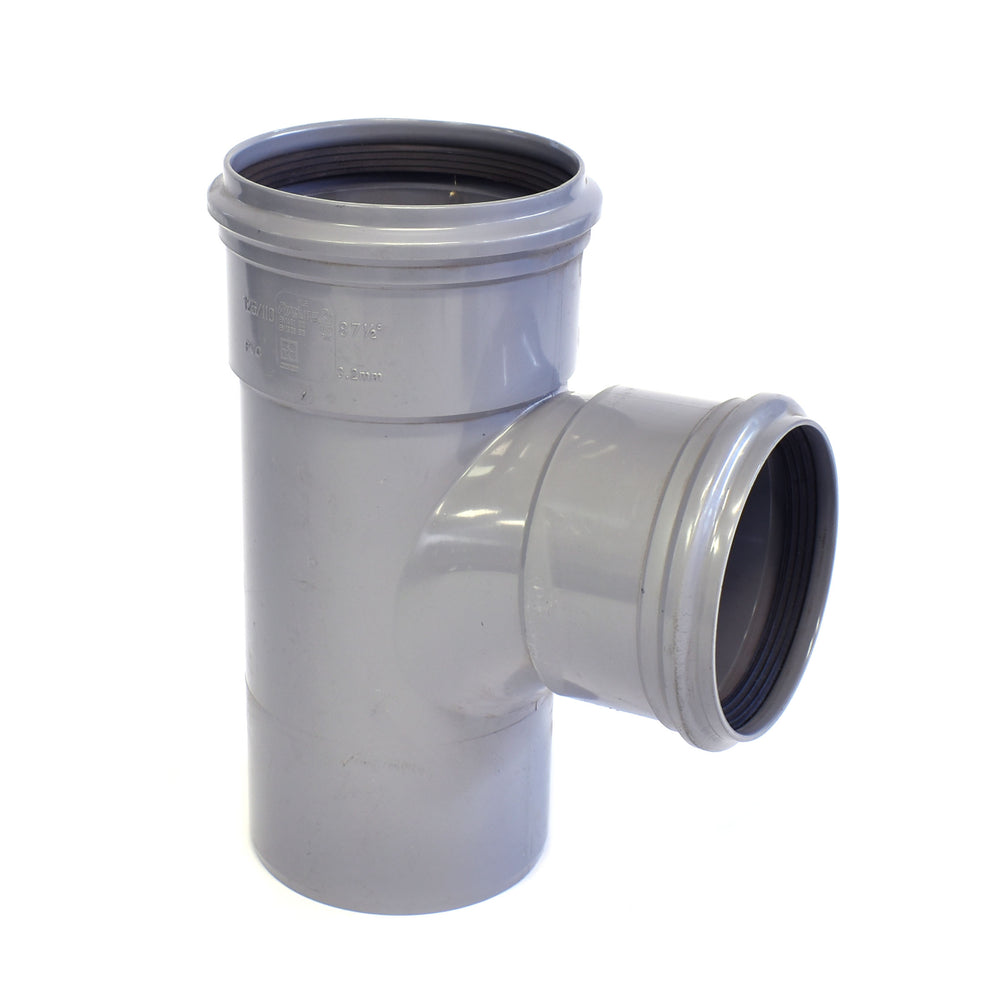 PVC Manchet T-stuk 87.5 graden SN4 Mof x Mof x Spie