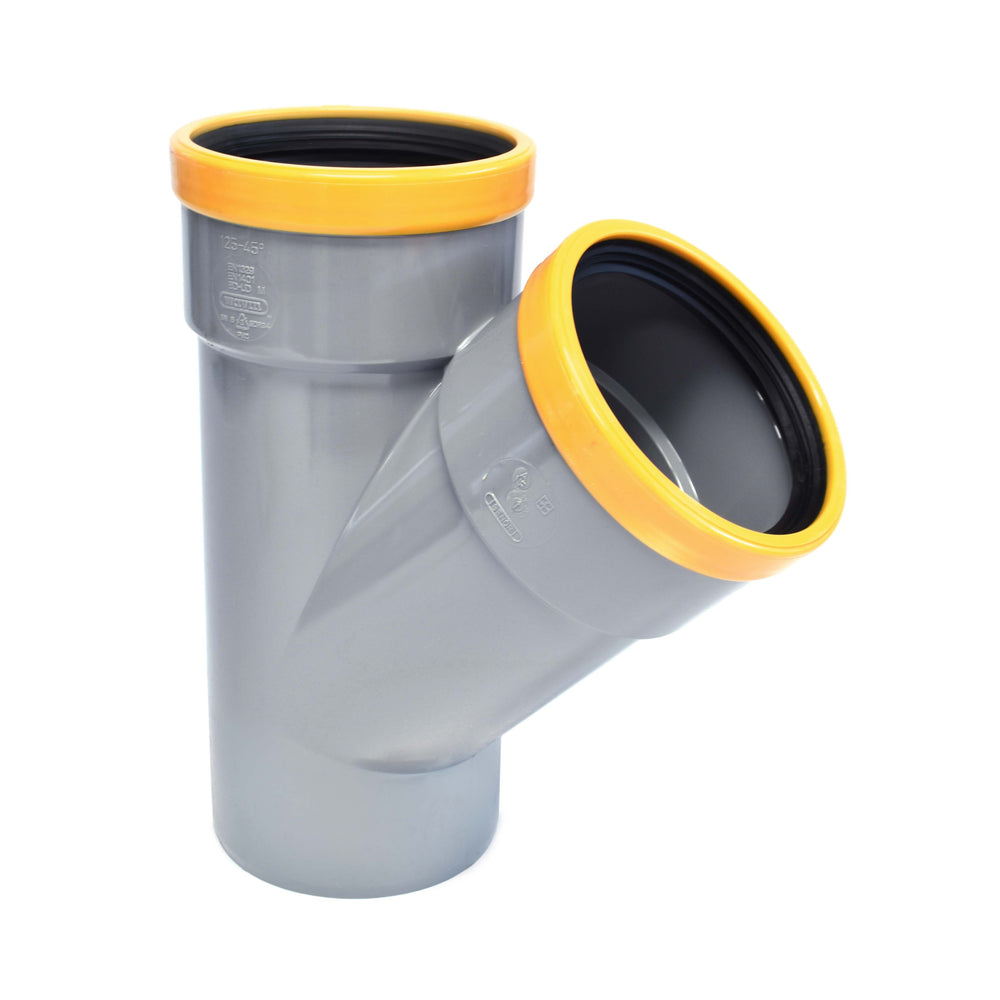 PVC T-stuk 45 graden, mof x mof x spie, SN8 | Rabe