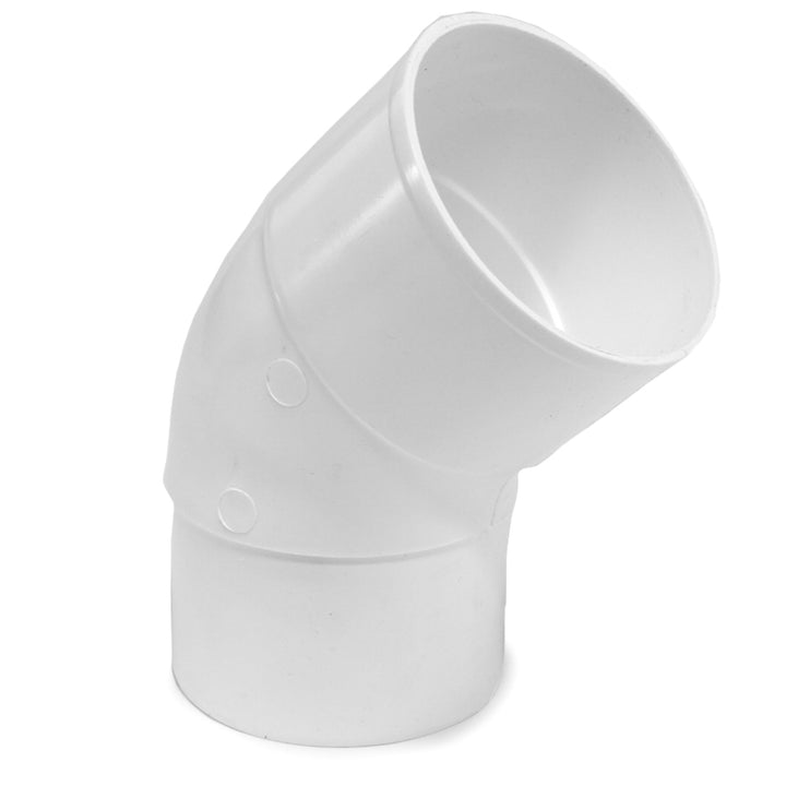 
  PVC Bocht 45 graden mof x verjongd spie, wit | Rabe - artikelnummer 170020

