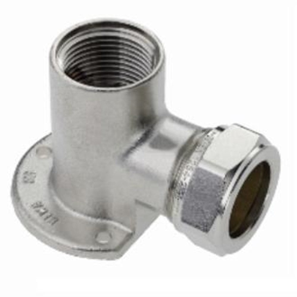 Muurplaat messing vernikkeld, 1/2" x 15 productfoto hoge resolutie