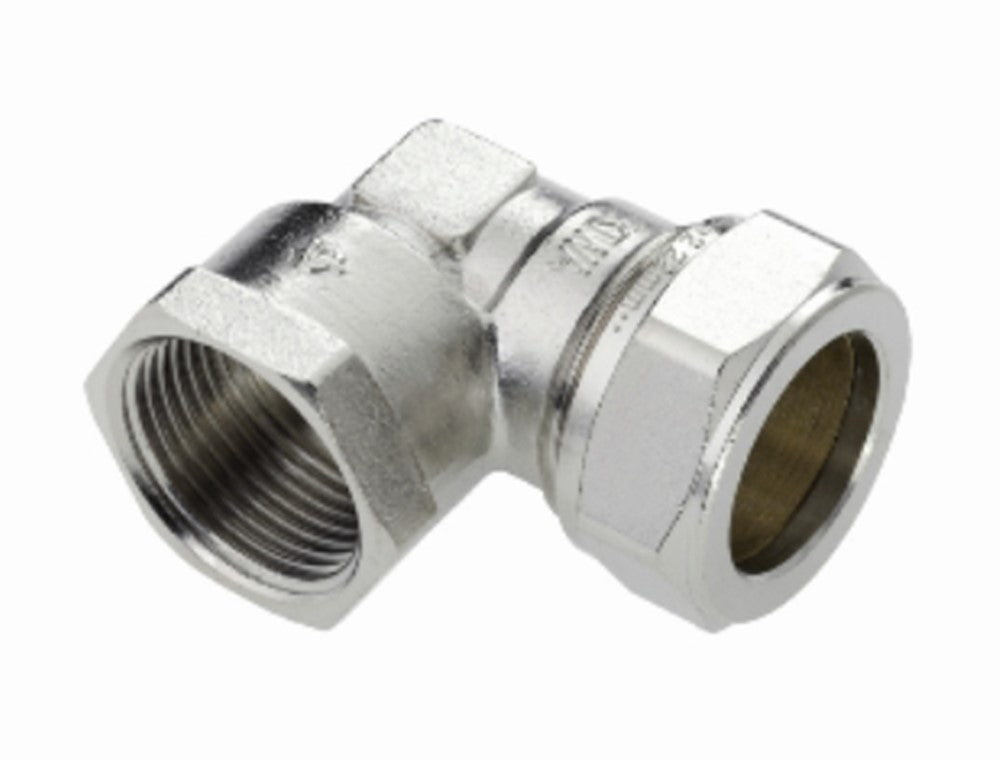 Knie messing, 1/2" bi x 15 mm, nik productfoto hoge resolutie