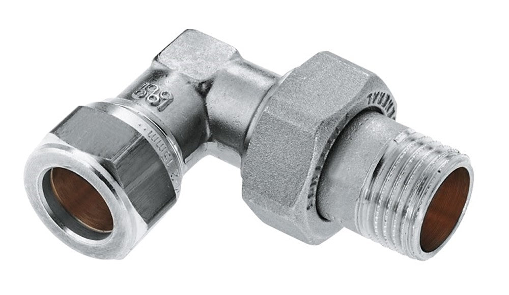 Radiatorkoppeling haaks 1/2" x 15 mm