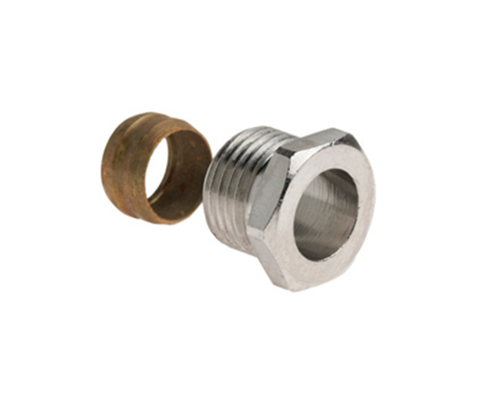 Knelset messing, 1/2" x 15 mm, universee productfoto hoge resolutie