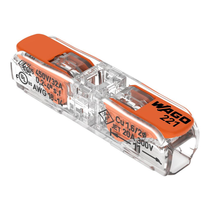 
  Wago lasklem doorvoerconnector type 221, 0.2 - 4 mm2 hendel | Rabe - artikelnummer 400489
