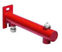 Expansievatbeugel rood gelakt 3-gats productfoto hoge resolutie