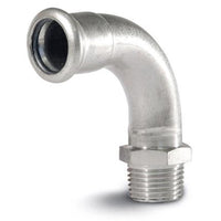 Bocht RVS, 90°, 1/2" bu x 15 mm productfoto hoge resolutie