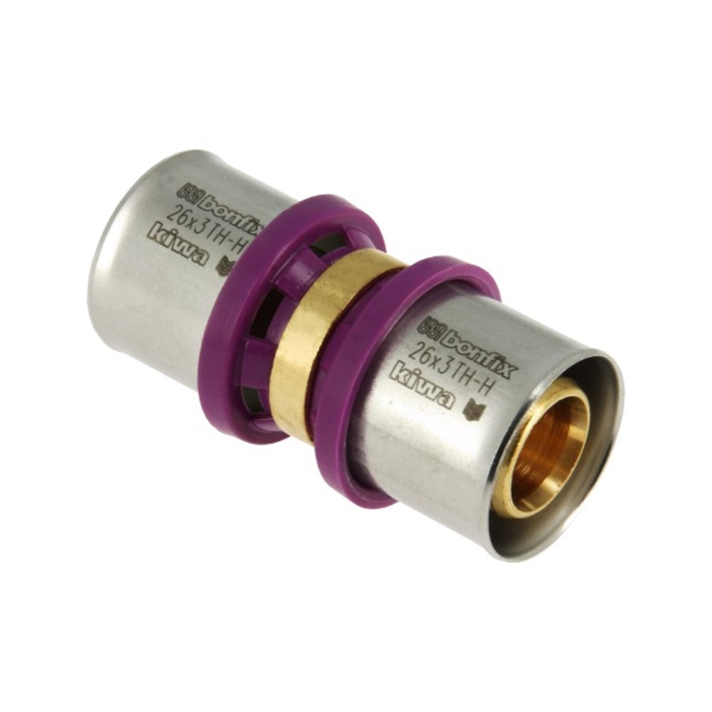 BONFIX Alu-pers Rechte koppeling 26x26mm