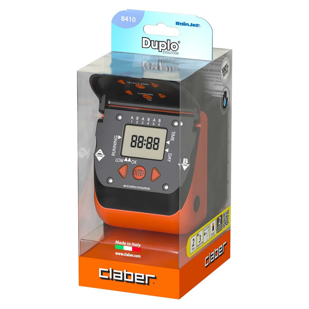Claber watertimer type 8410 2 uitgangen - aanzicht 2