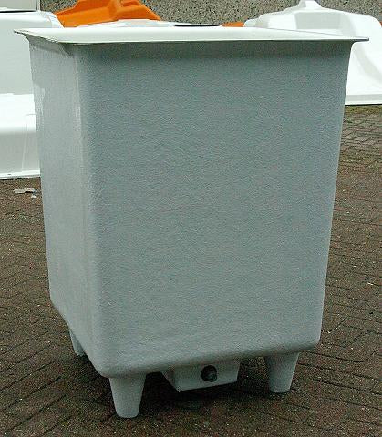 Polyester rechthoekige vloeistofbakken met poten wit | Rabe