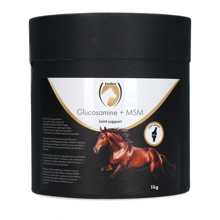 
  Excellent Horse Glucosamine + MSM 1 kg - artikelnummer EQUI000021B
