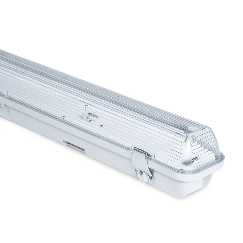 LED TL Armatuur met PC Kap en RVS Klemmen excl. TL buis | Rabe