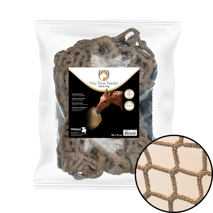 
  Hay Slow Feeder Net 2,5 kg (45 mm) - Artikelnummer HOOI071
