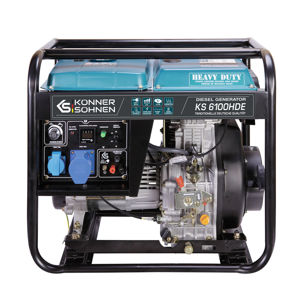 Könner & Söhnen KS 6100HDE (EURO V) diesel aggregaat 5,5 kW | Rabe