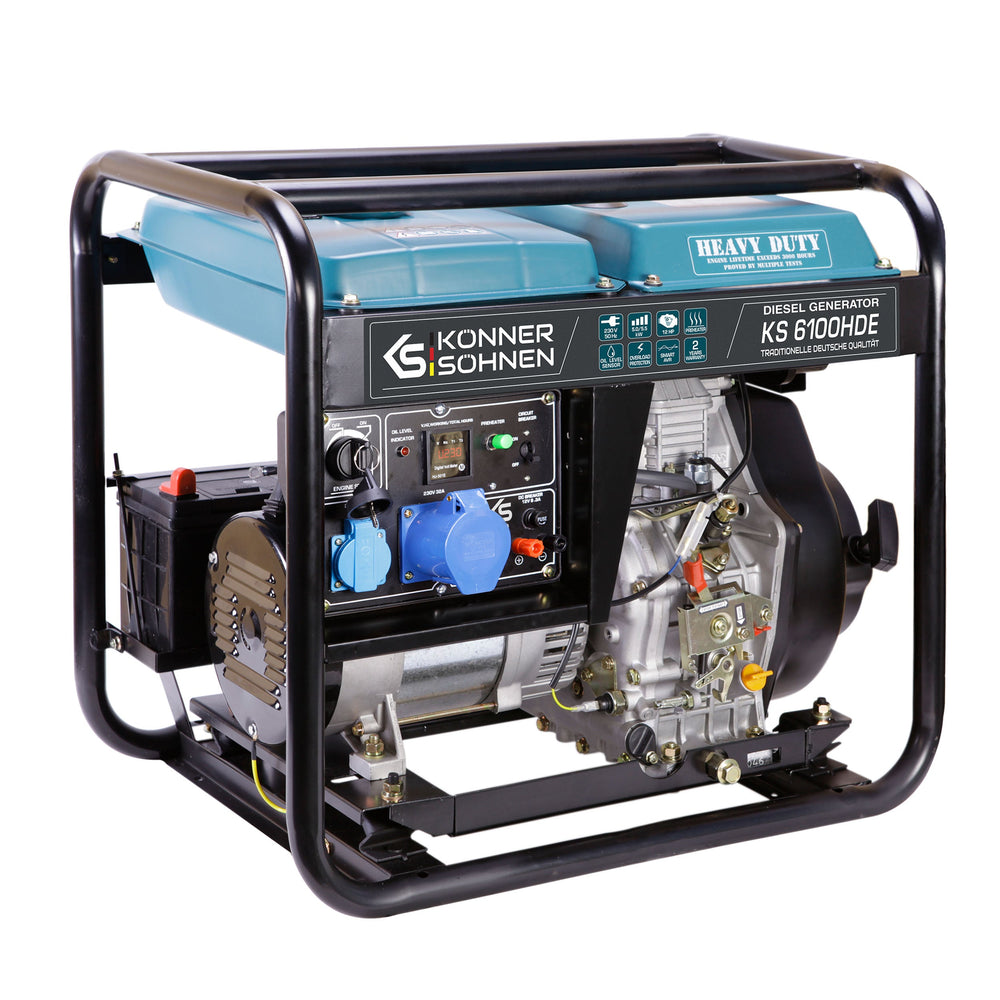 Könner & Söhnen KS 6100HDE (EURO V) diesel aggregaat 5,5 kW, foto 2