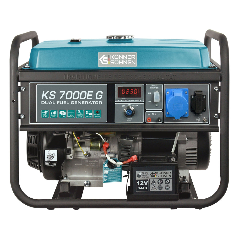 Könner & Söhnen KS 7000E G aggregaat op gas en benzine 5,5 kW, foto 2