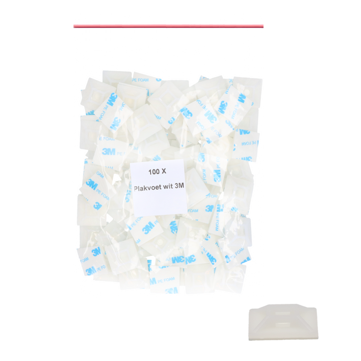 
  Plakvoet 3M transparant t.b.v. bevestigingsdraad 100 st - artikelnummer PLAK0005
