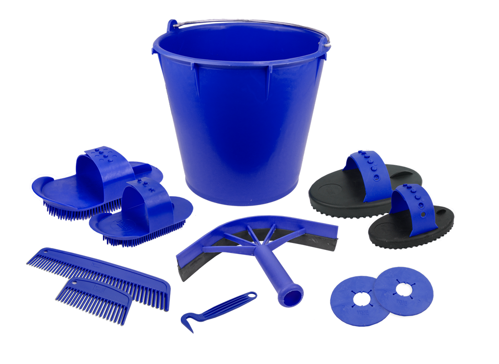Poetsset van 10 items in emmer Blauw
