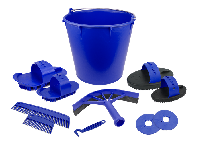 
  Poetsset van 10 items in emmer Blauw - Artikelnummer POET0005

