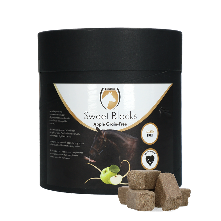 
  Excellent Horse Sweet Blocks Grain-Free Apple 1,2 kg - artikelnummer SWEE002ADE
