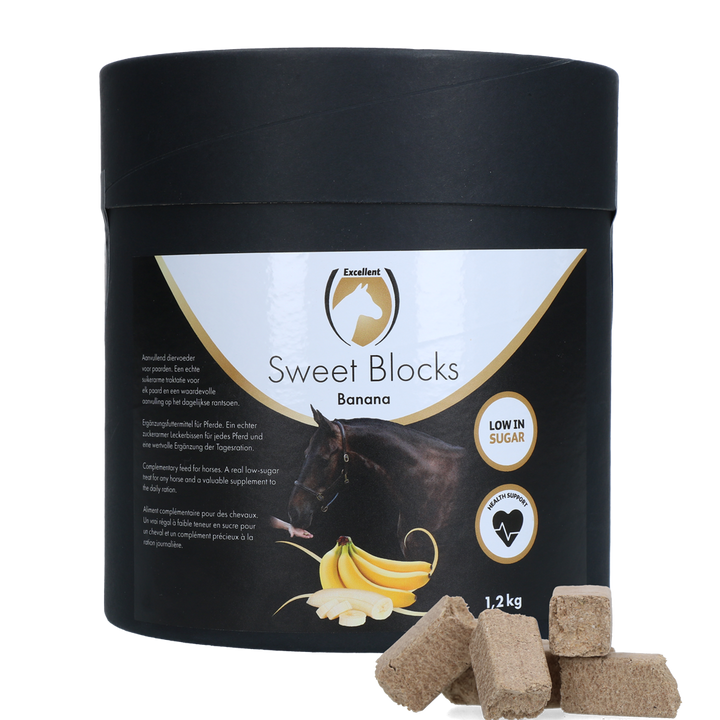 
  Excellent Horse Sweet Blocks Banana 1,2 kg - artikelnummer SWEE003AD
