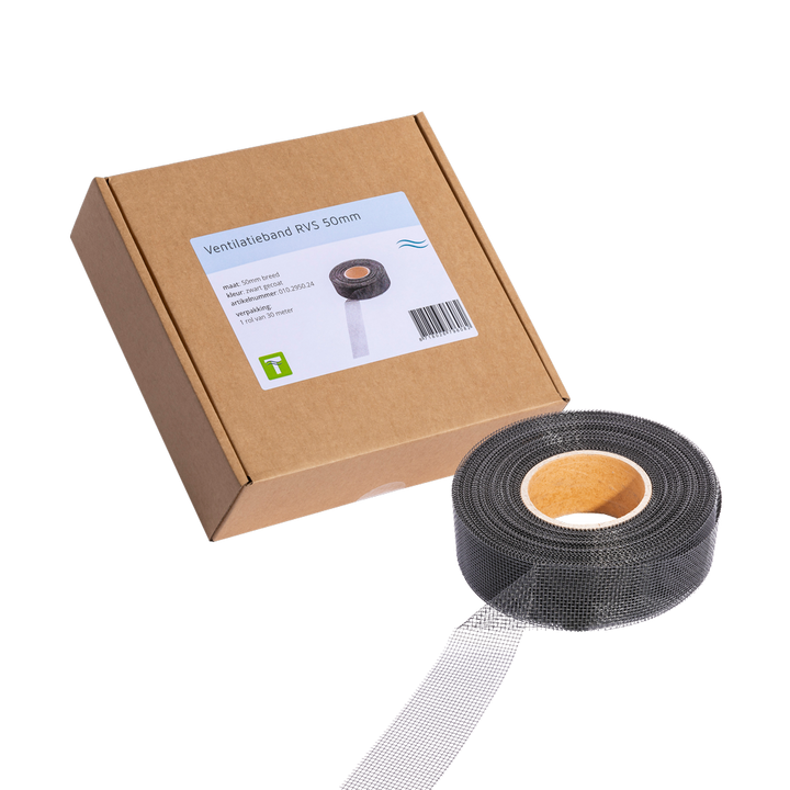 
  Ventilatieband RVS Zwart 30 m x 5 cm - artikelnummer VENT0112

