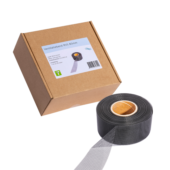 
  Ventilatieband RVS Zwart 30 m x 8 cm - artikelnummer VENT0114
