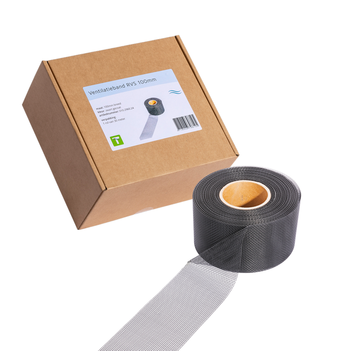 
  Ventilatieband RVS Zwart 30 m x 10 cm - artikelnummer VENT0116
